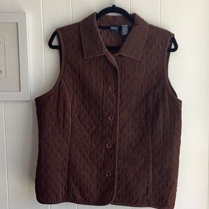 Basic Editions Chocolate Quilted Vest